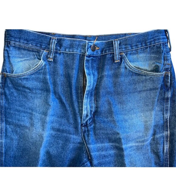 Vintage 1980s Men's Wrangler Slim Fit Denim Bootcut Jeans 935DEN Size 34x33 - Picture 2 of 5